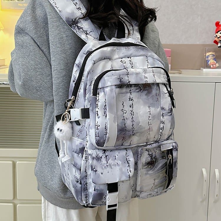 New Chinese Style Student Backpack for Girls, Large Capacity, Artistic and Versatile, Casual Campus Bag for Middle and High School