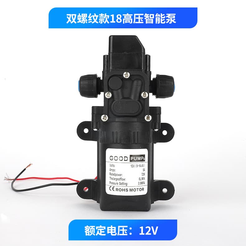 Car washer water pump, double thread, 18 high-pressure intelligent pump, electric diaphragm pump, 12V, car wash machine, vehicle-mounted.