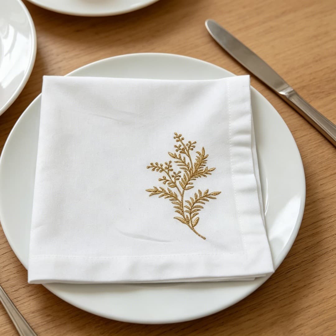 Gold Leaf Napkin Cloth Amazon Placemat French Linen Cotton Square Towel Embroidered Dining Table Hotel Western Food Tea Towel