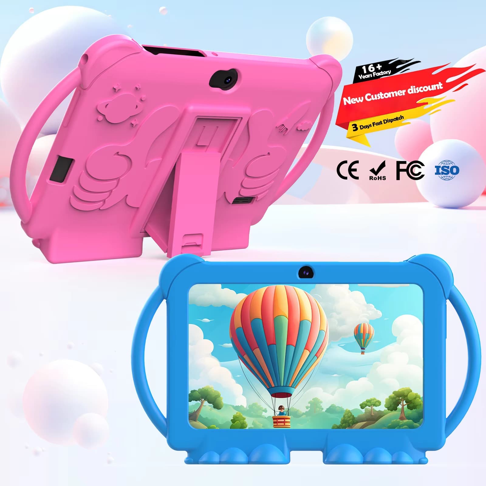 7 Inch 4GB 32GB Android 12 Para Children Education Toddler Learning Tags Tablette Kids