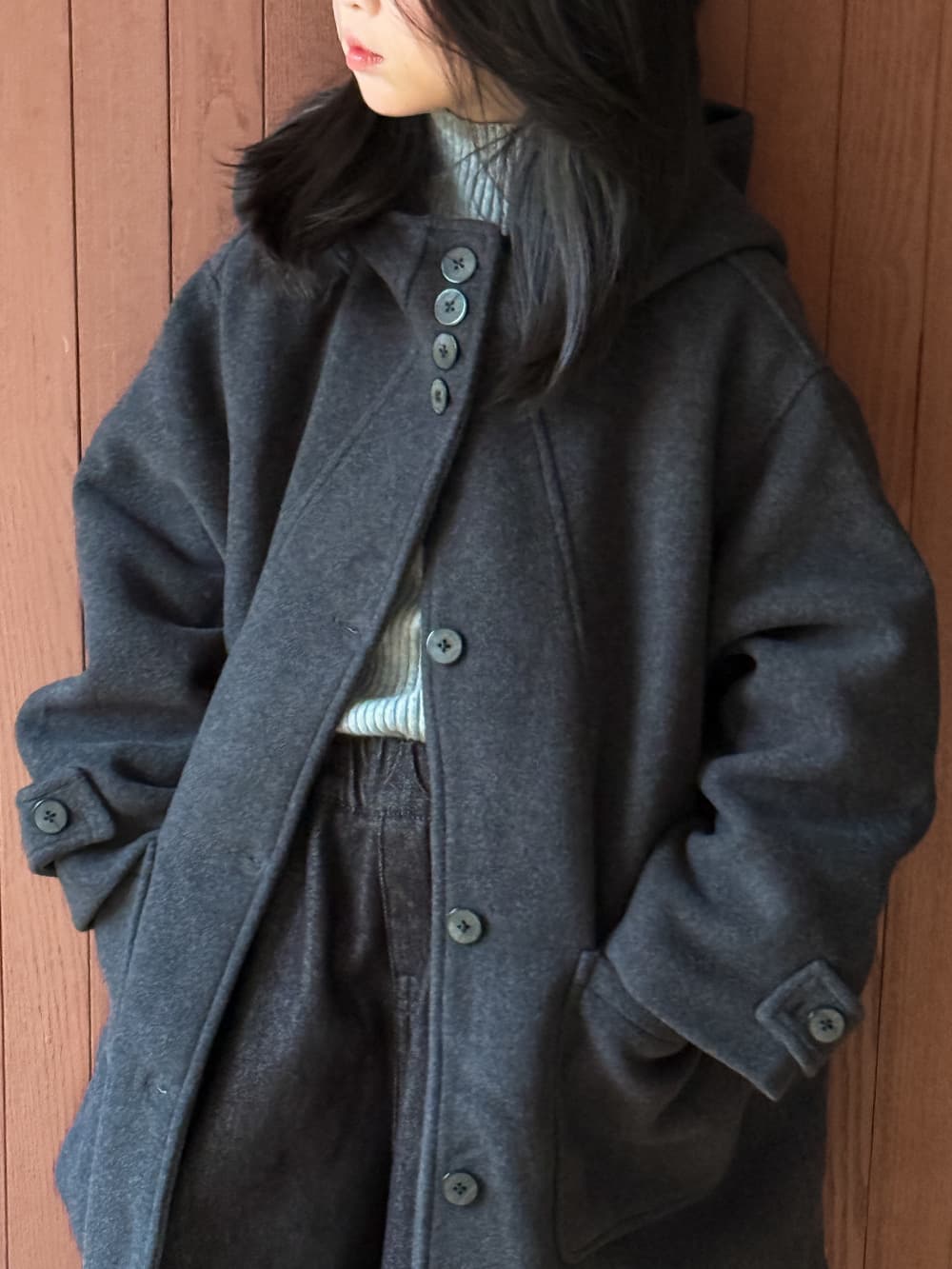 Mo Xiaomeng Children's 2026 Autumn/Winter Black Quilted Overcoat, Hooded, Mid-Length, Thick Coat for Girls