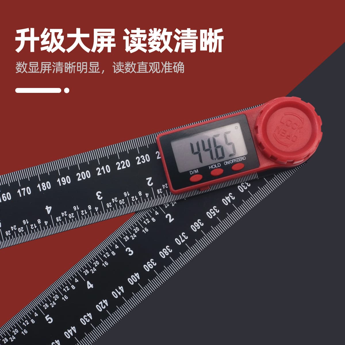 Angle Square 2-in-1 Digital Display Angle Square Protractor Digital Display Caliper Black Vernier Caliper