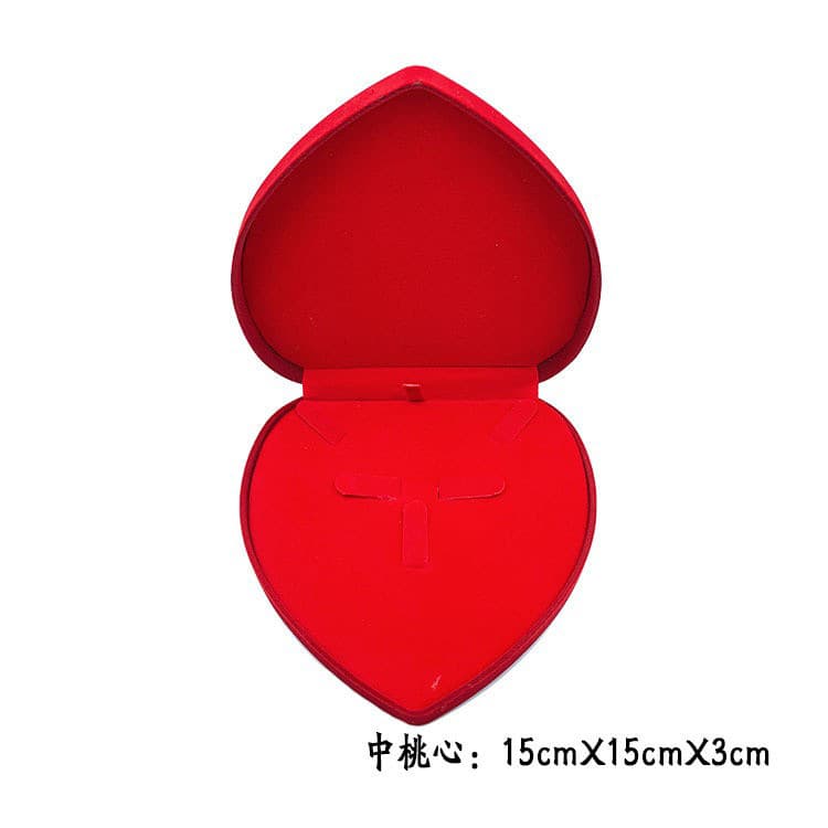 High-end heart-shaped peach heart box, small peach heart and large peach heart set box, three-piece set, jewelry gift box