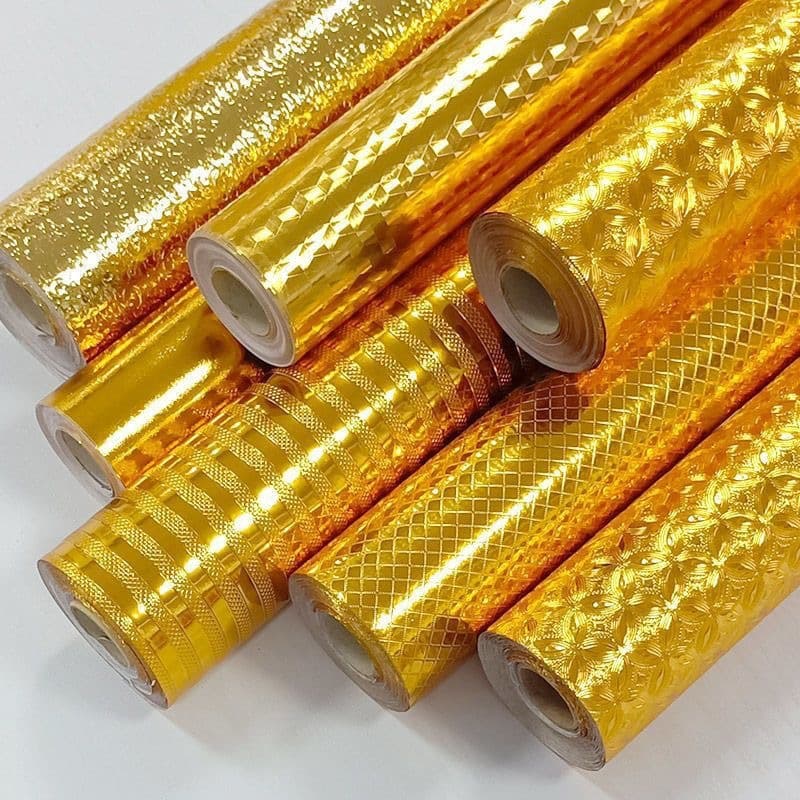 Thickened gold kitchen oil-proof stickers waterproof, moisture-proof and high-temperature gold Buddhist temple wallpaper self-adhesive gold renovation stickers