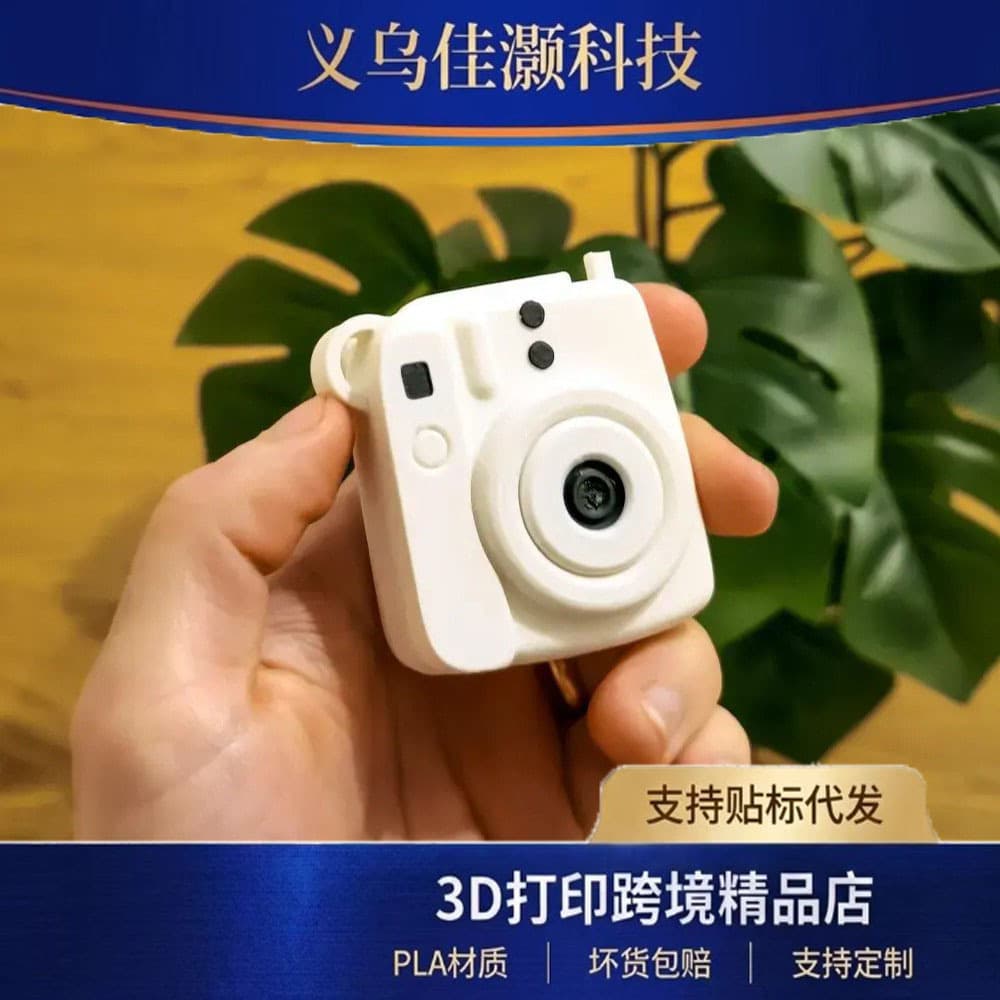 Cross-border Hot-Selling 3D Printed Instant Camera Mini Stress Relief Keychain Can Hold Small Photos Full Colors