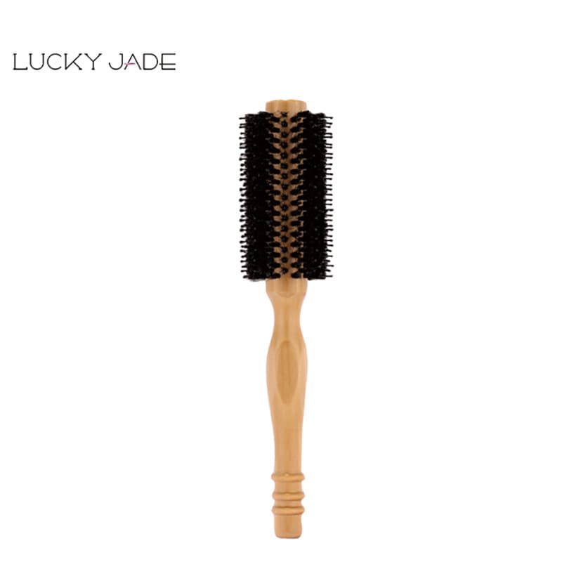 Hair Styling Tool Wooden Handle Curling Brush Blow-dry Volumizing Round Roller Brush Home Use Detangling Wood Comb