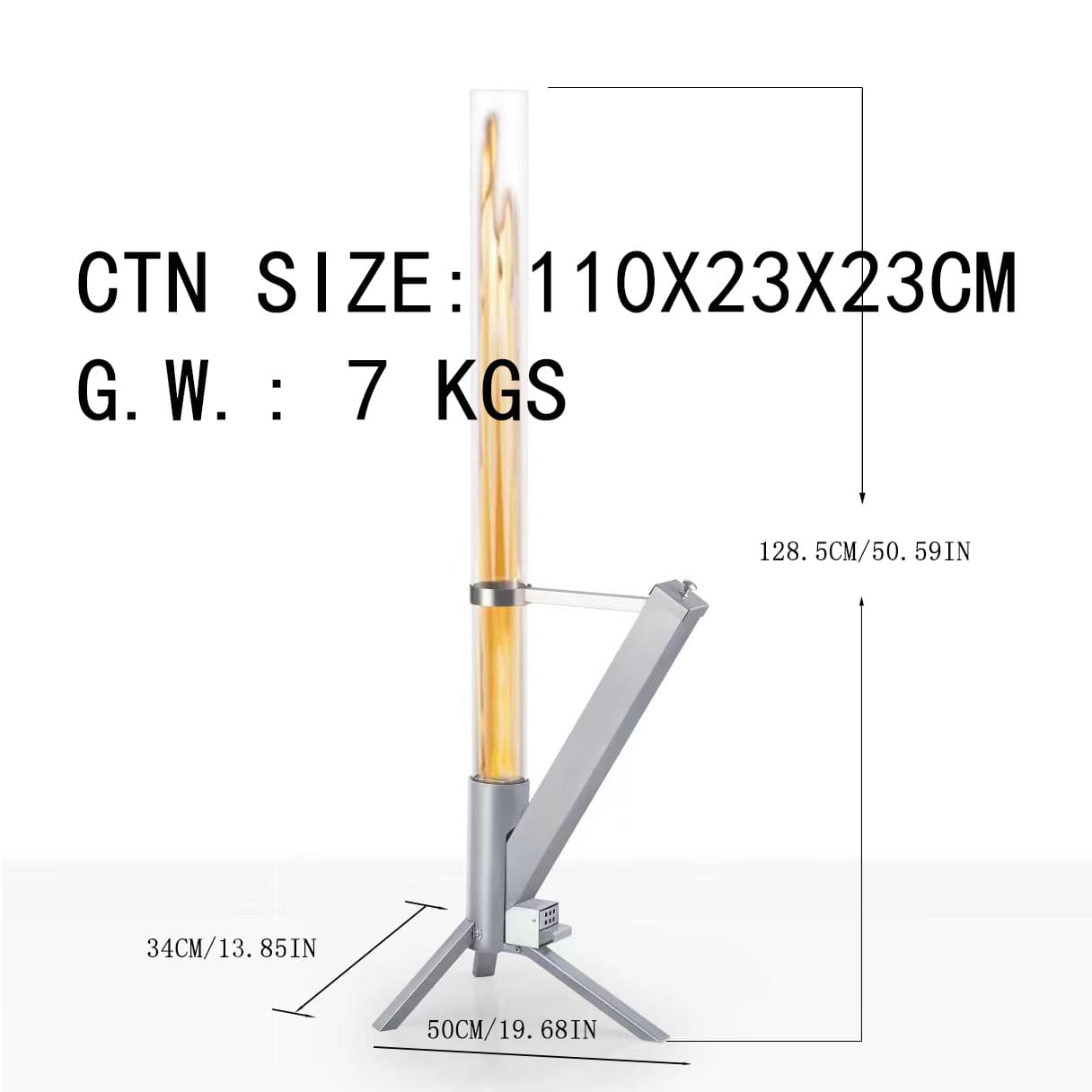 Cross-border Rocket Stove Home Heating Outdoor Camping Portable Integrated Glass Heating Stainless Steel Pellet Stove