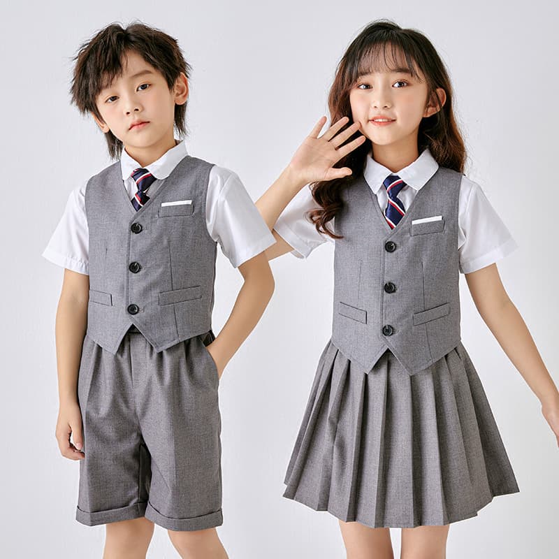 Children's British Style School Uniform for Primary and Secondary School Students, Chorus Poetry Recitation Performance Clothing, Kindergarten Graduation Photo Class Outfit