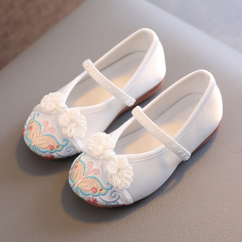 Old Beijing Children's Embroidered Ethnic Traditional Cloth Shoes, Student Ancient Style Shoes for Girls, Hanfu Shoes, Matching Cheongsam Shoes
