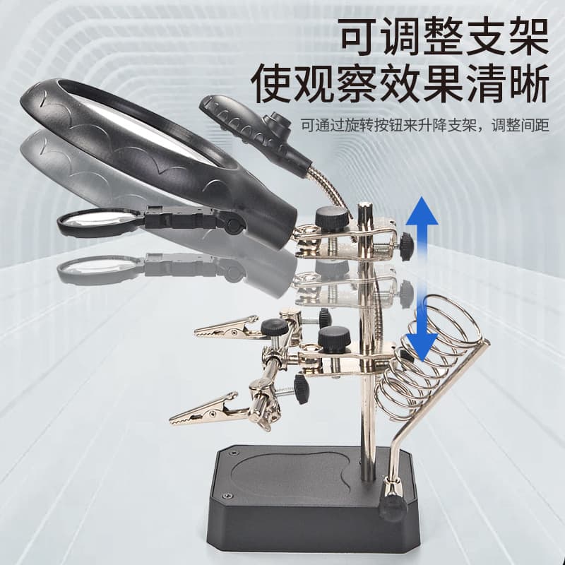 Wow custom LED lamp desktop magnifying glass adjustable electronic motherboard repair welding auxiliary clip magnifying glass