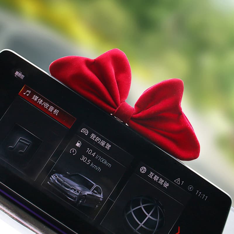 Bow Steering Wheel Center Console Decoration, Car Air Vent Dashboard Ornament, Creative Personality for Women