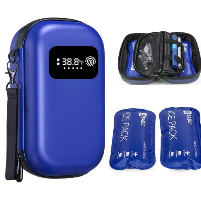 Insulin Cooler Travel Case with Rechargeable Temperature Display Insulin Pen Cooler Travel Case with 180g