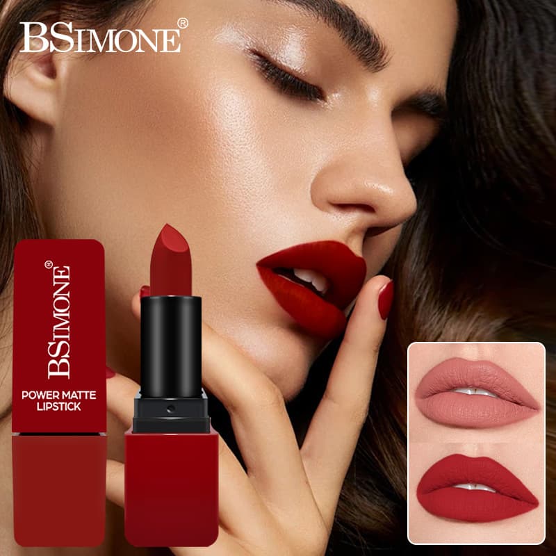 Cross-border matte non-stick lipstick, matte and silky, non-fading kissable lipstick, multi-color wholesale of popular beauty products