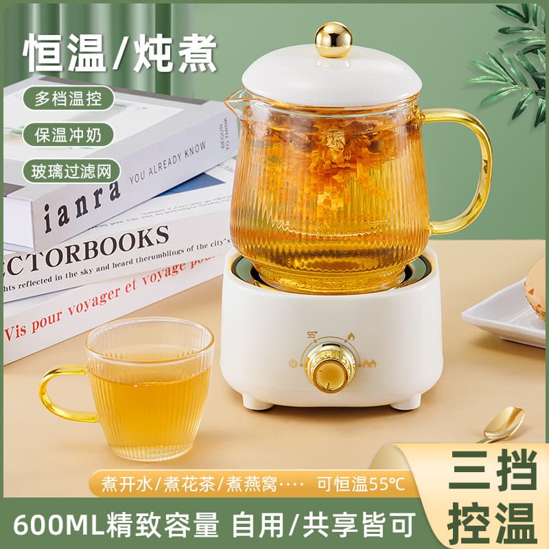 Multifunctional Health Pot Office Large Capacity Health Cup Electric Heating Cup Flower Tea Brewing Kettle Insulated Cup Gift Box Set