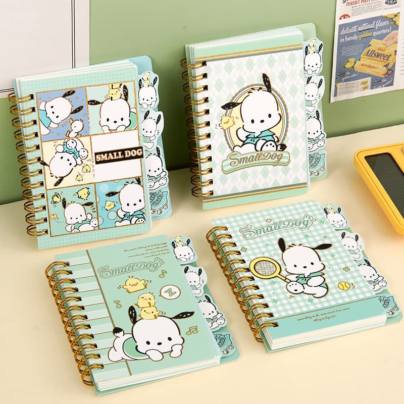 1113-1 Pacha dog coil notebook, gilded separate page notebook, cute A7 handbook, good-looking primary school student stationery