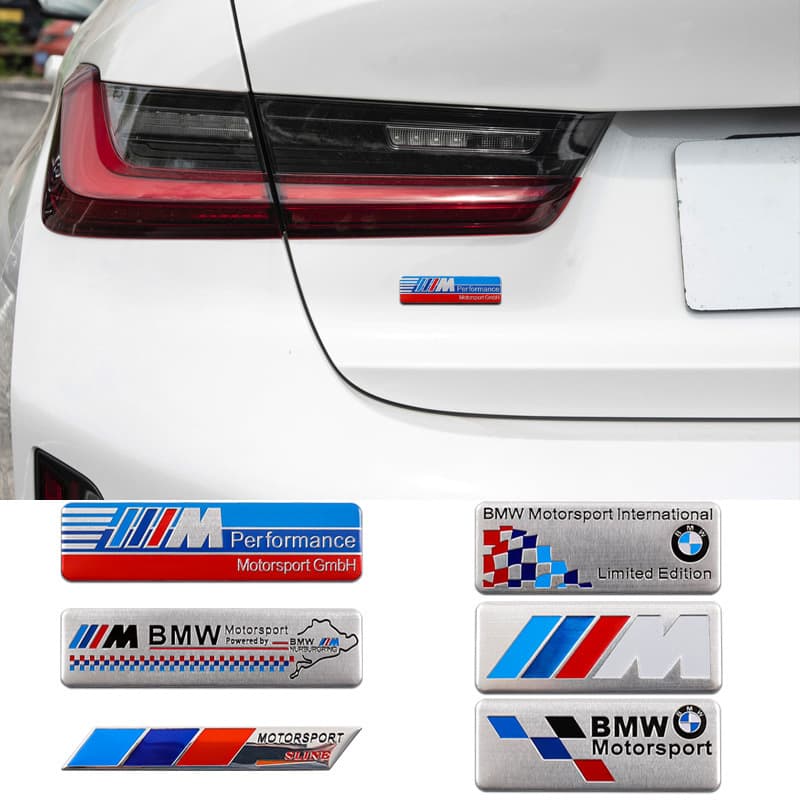 For BMW Car Sticker BMW Nameplate Aluminum Badge M Performance Metal Car Emblem Fender Decoration Sticker