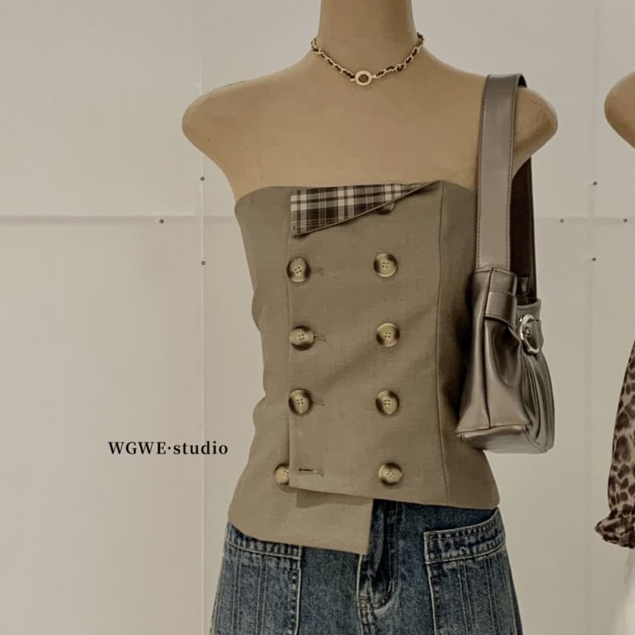 WGWE10059 Guangzhou Thirteen Hong Women's 2026 New Petite Fit Outerwear Slimming Tube Top Camisole Summer
