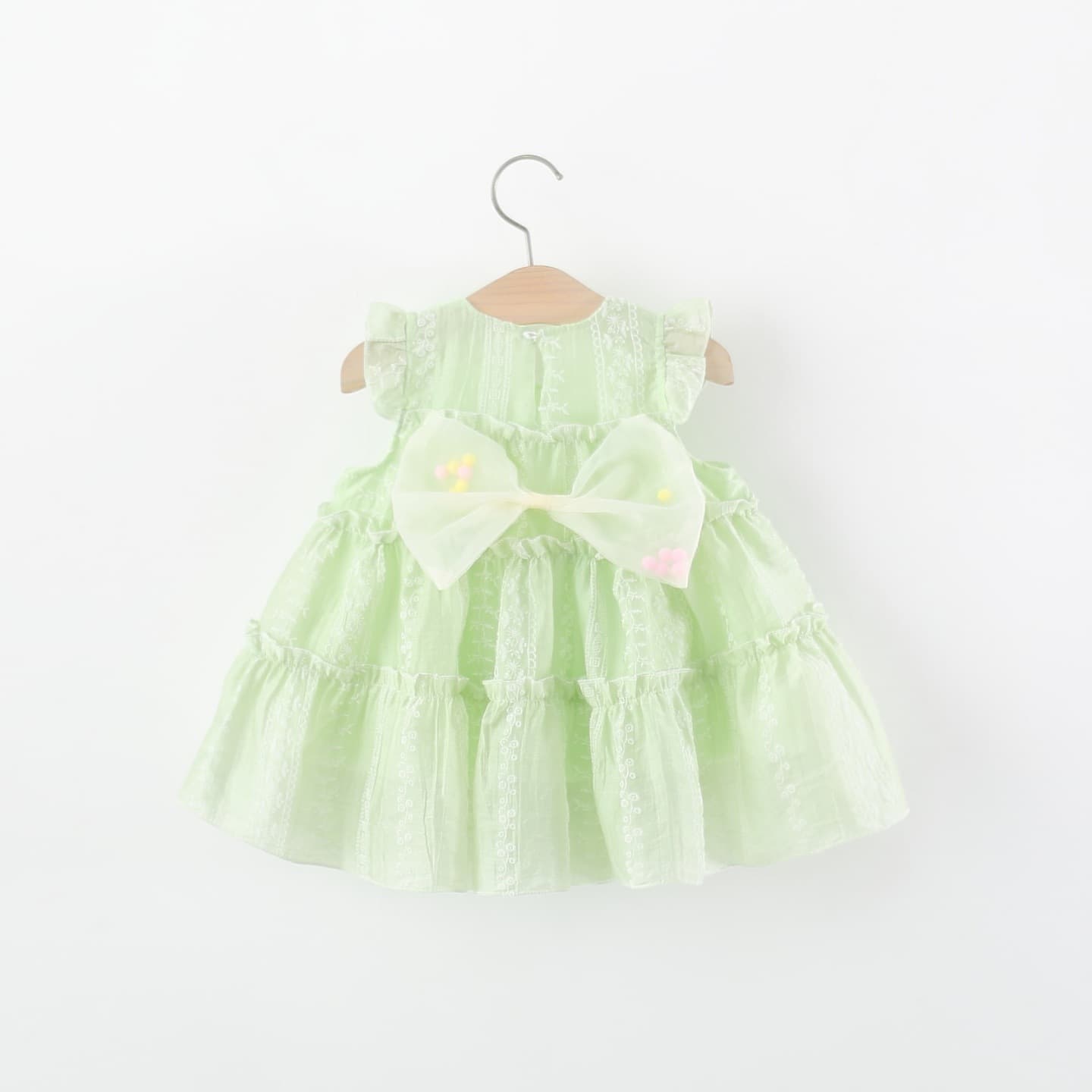 Children's clothing girls' dresses summer children's baby girl's back big bow cake princess skirt children's summer clothing
