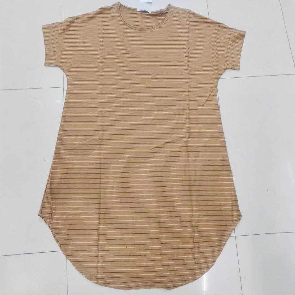 Men's and Women's Cotton T-Shirt Dress, Amazon Hot-Selling Plus Size Striped Dress, Modal Loose Fit Shirt Dress, High Waist