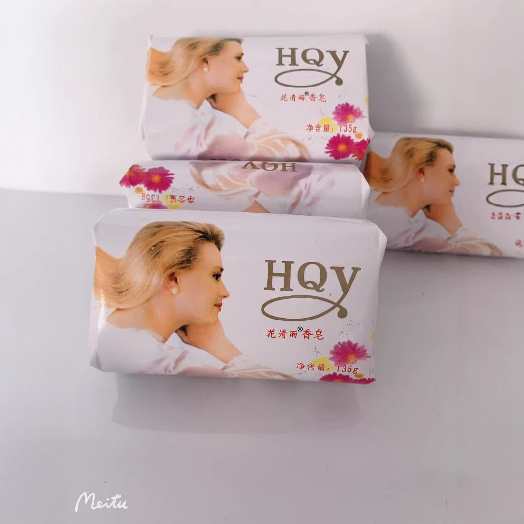 Huaqingyu Soap Wholesale, Pure White Floral Scent 135g Refreshing Moisturizing Soap for Bath and Face, Family Pack