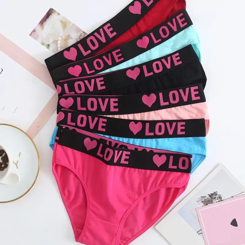 Plus Size Women's Underwear Waist Printed Cotton Breathable Sports Candy Color Breathable Women's Underwear Cross-border