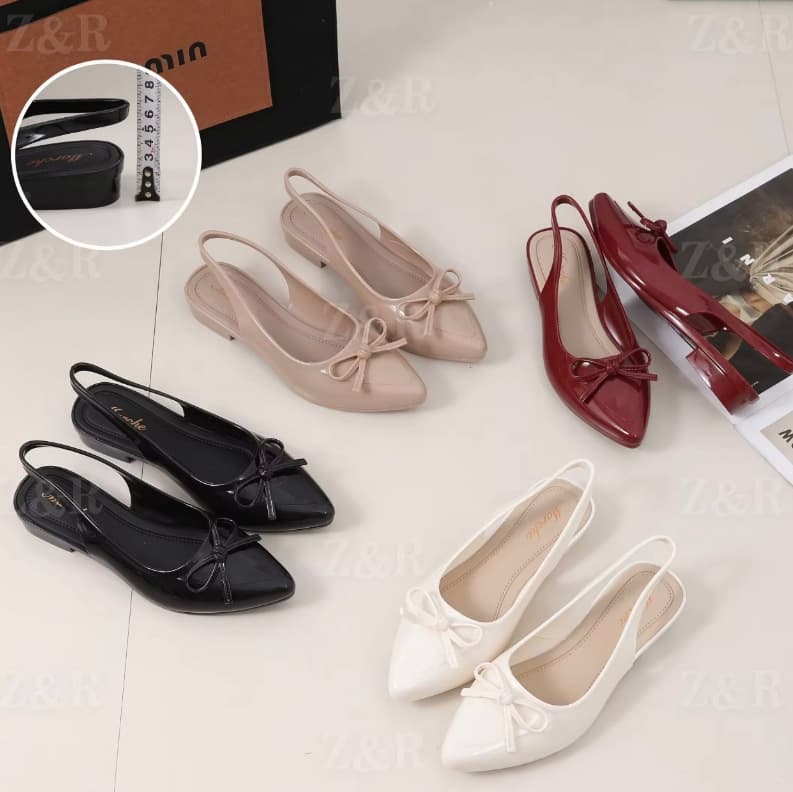 Wedge Heel Pointed Toe Bow Closed-Toe Sandals Fairy Shoes 2025 New Summer French Style Dress Shoes Thick Sole