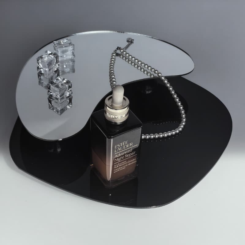 Acrylic Tray Irregular High-End Black Asymmetrical INS Perfume Jewelry Display Mirror Base Photo Prop