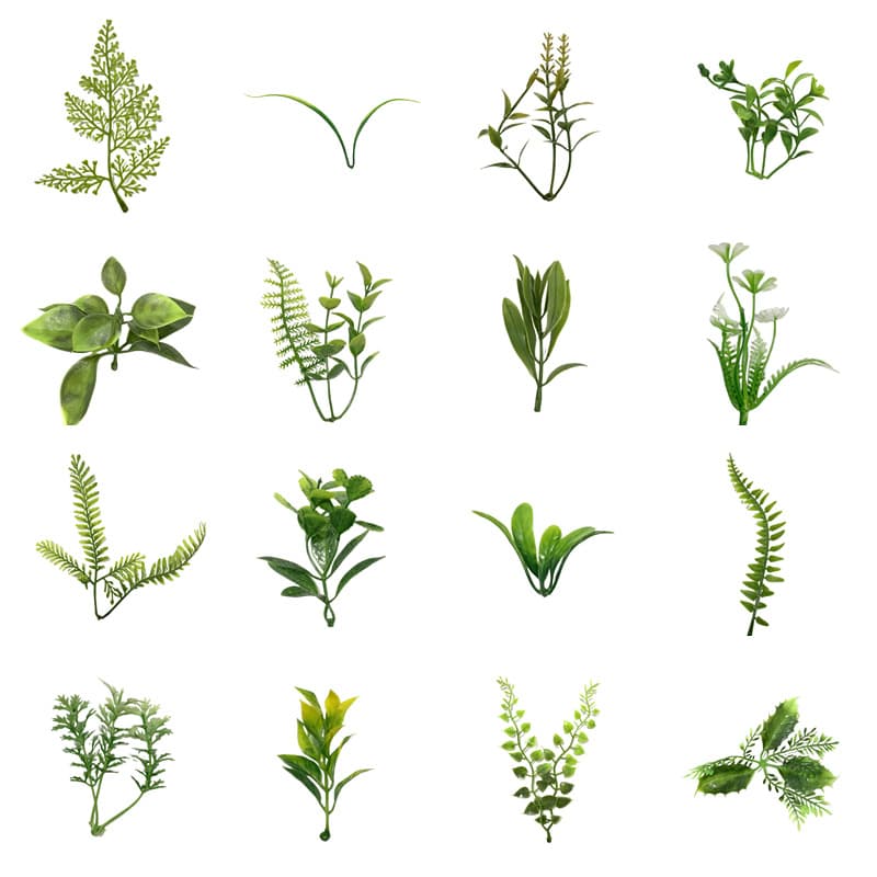 Factory Supply Various Artificial Aquatic Plants, Green Plant Wreath Materials, and Plastic Aquatic Foliage
