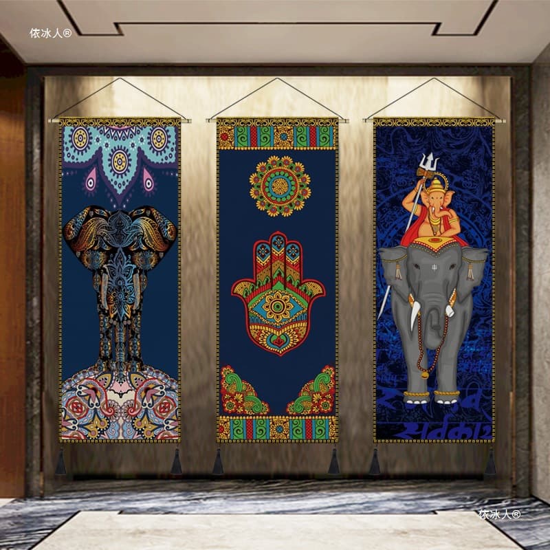 Thai Style Southeast Asian Ethnic Tapestry Wall Hanging Yoga Studio Hotel Decorative Cloth Wall Hanging Carpet