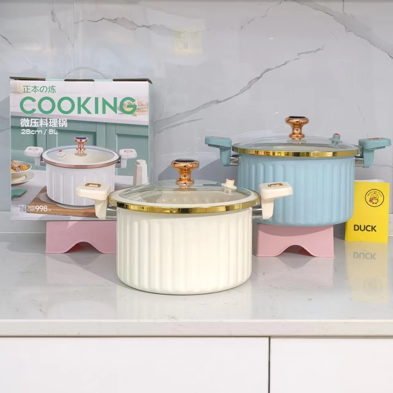 Roman enamel micro pressure cooker double-ear soup pot with lid large capacity household non-stick pot multi-functional stew soup pot gift