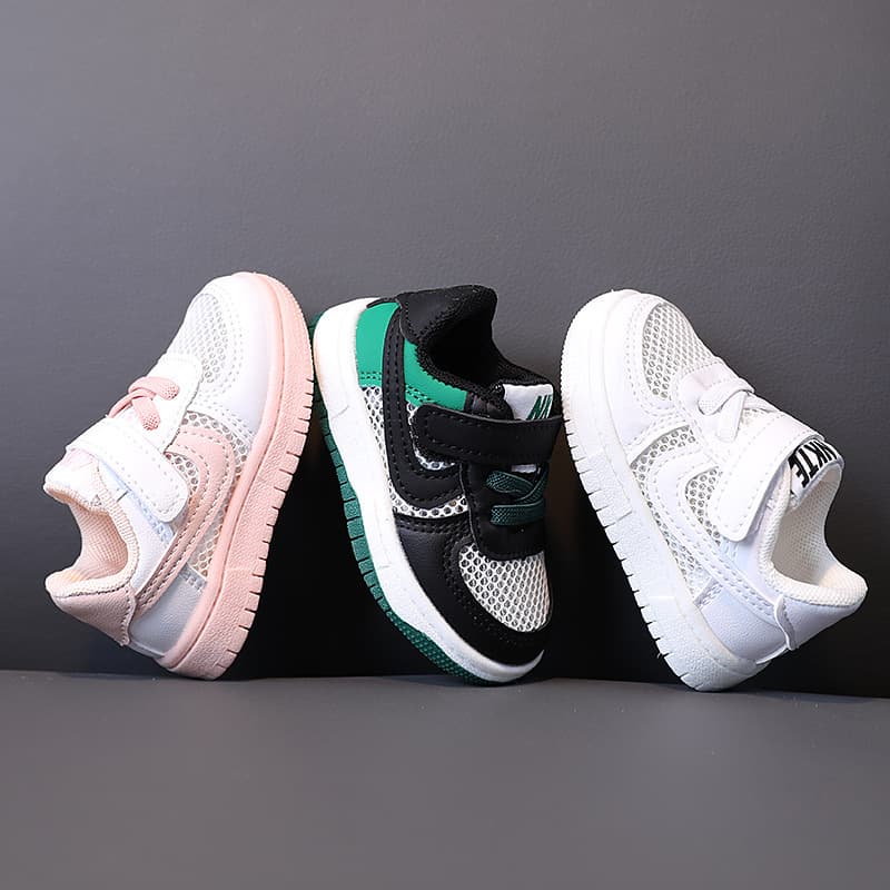 Children's Board Shoes Sneakers Baby Toddler Walking Shoes 2024 Spring Summer Hollow Single Mesh White Shoes