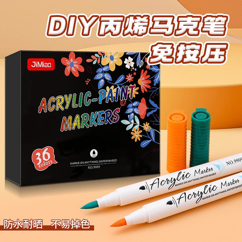 Soft Tip Acrylic Marker Pen Single Head No Press Student Graffiti Drawing Pen Ceramic Stone Glass Color Pen