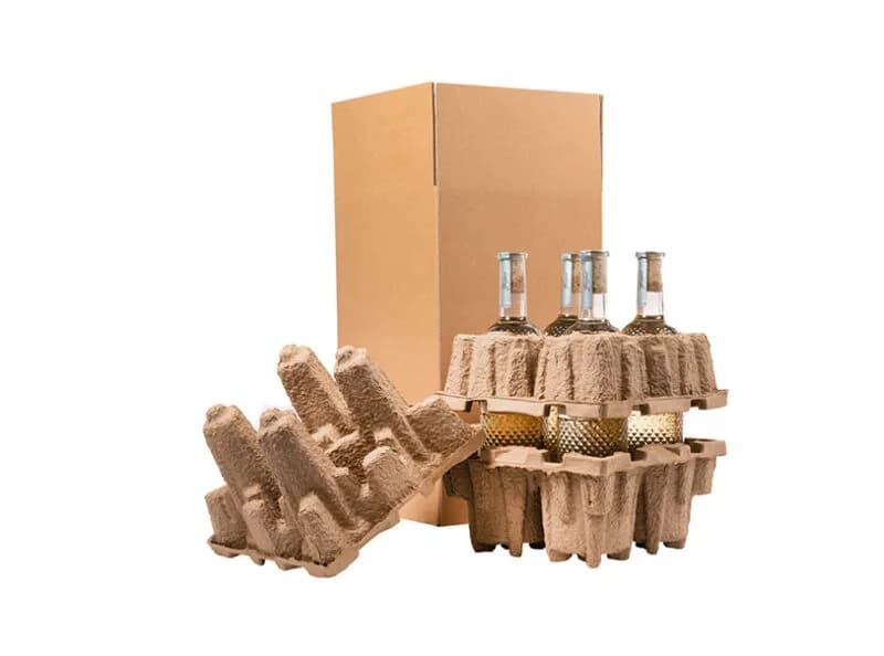 Chongqing paper tray factory custom-produces wine trays, glass bottle protectors, and environmentally friendly, biodegradable packaging trays.