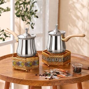 Turkish Coffee Pot Milk Pitcher Creamer Cup Coffee Pouring Pot Espresso Coffee Pot Sharing Pot Stainless Steel Hot Tea Kettle