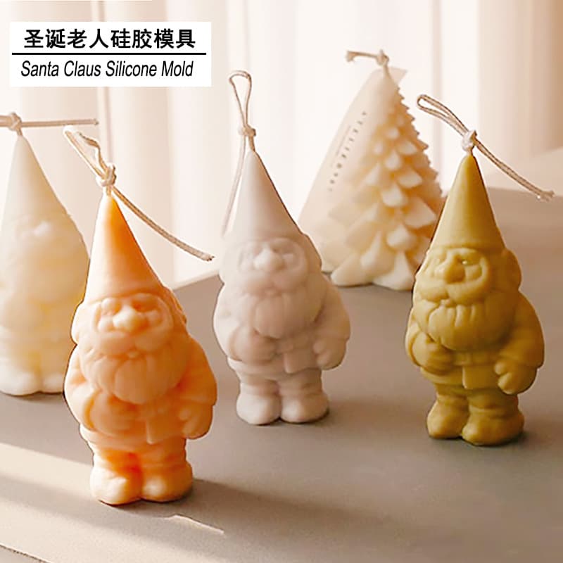 Santa Claus Aroma Candle Mold, Christmas Holiday Series DIY Creative Cake Baking Plaster Silicone Mold