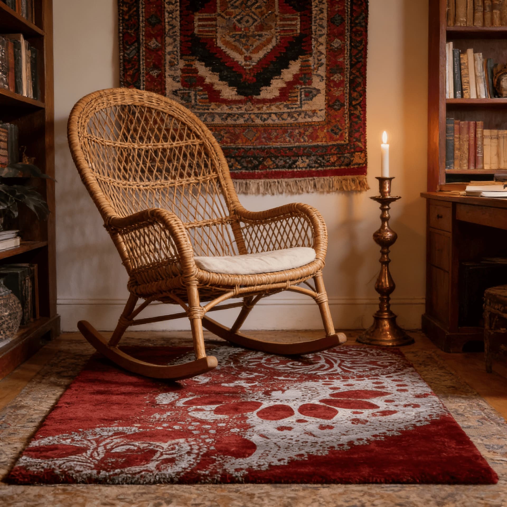 Cross-border sourced French luxury wine red palace style jacquard lace pattern home carpet floor mat