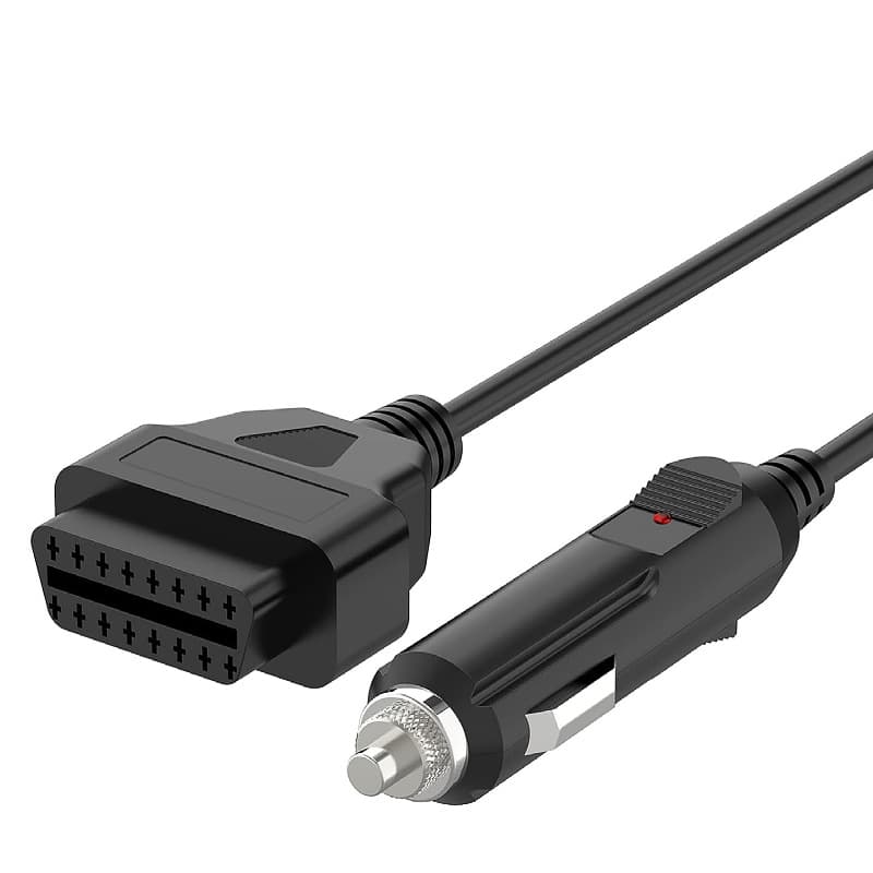OBDII OBD2 Power Supply Cable 16Pin Female to 12V DC Power