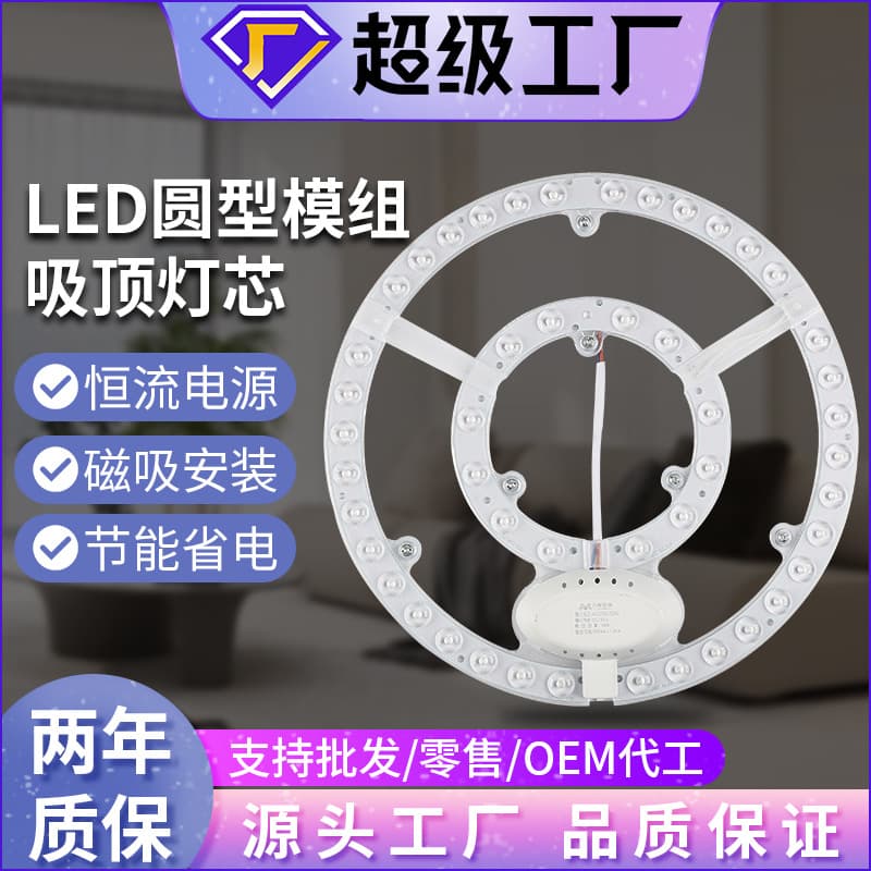 Round Ceiling Light Core Module LED Lamp Panel High-Brightness Dual-Color Light Source Ring Driver Replacement Magnetic SMD