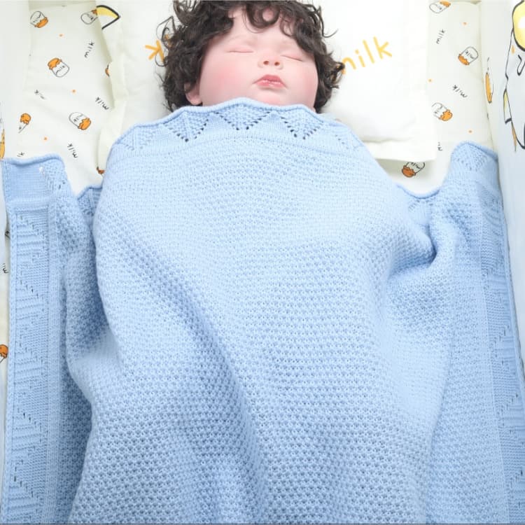 Wholesale custom baby acrylic knitted cover blanket, infant carry blanket, stroller blanket, children's carry throw, drop shipping available