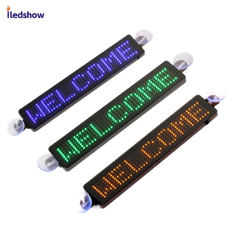 Miniature English LED Display Screen Remote Control Bar Screen Scrolling Car Advertising For Vehicles
