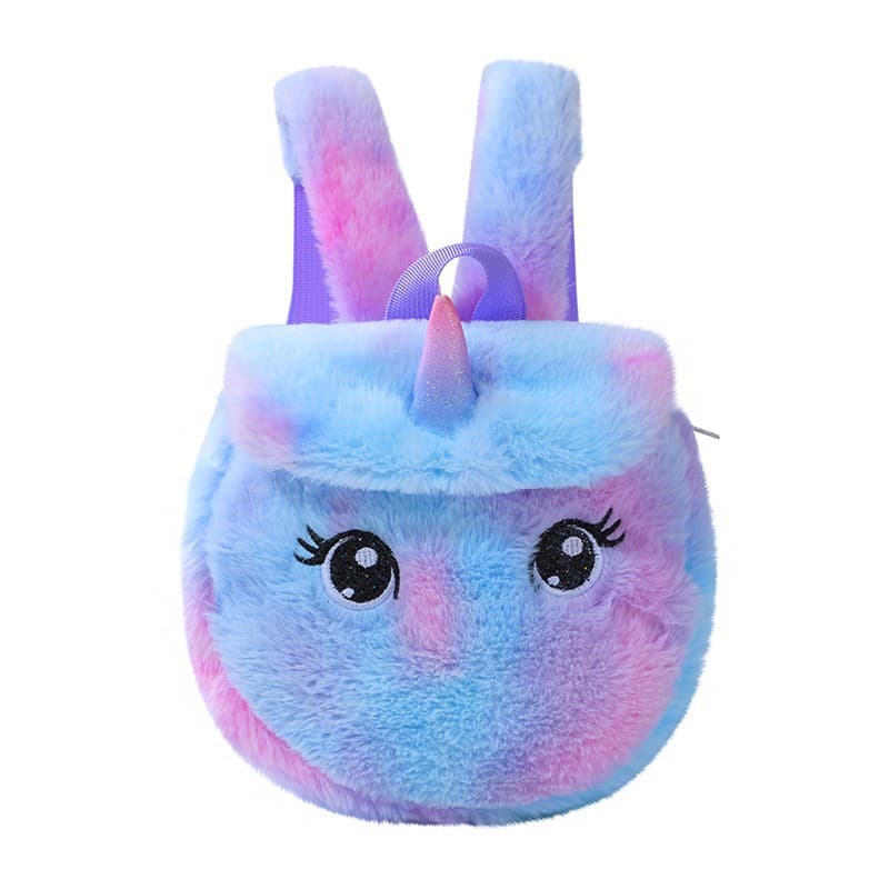 Unicorn Plush Mini Backpack for Girls Casual Cute Cartoon Kids Storage Bag