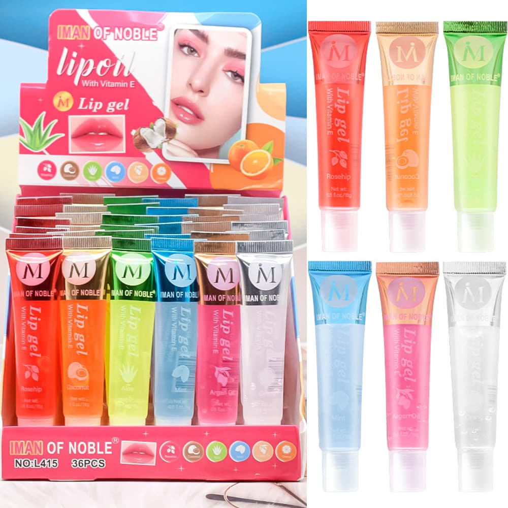 L415 Export Only [IMAN OF NOBLE] Transparent Fruit Flavor Moisturizing Hydrating Lip Oil Lip Gloss