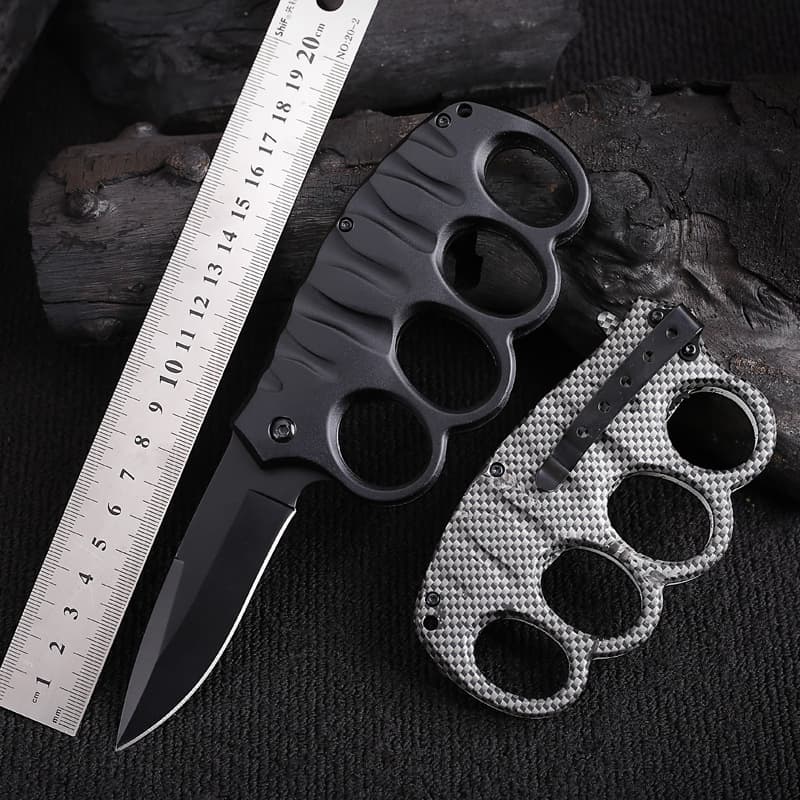 Cross-border Outdoor Tactical Knuckle Folding Knife for Self-Defense, Military-Style, Wilderness Survival, Sharp Multi-Function Utility Knife
