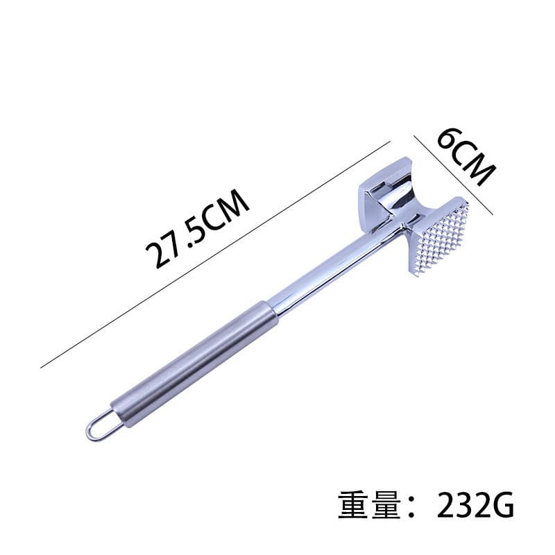 Cross-Border Stock Aluminum Meat Tenderizer Factory Wholesale Stainless Steel Handle Meat Tenderizer Kitchen Steak Special Hammer Meat Mallet