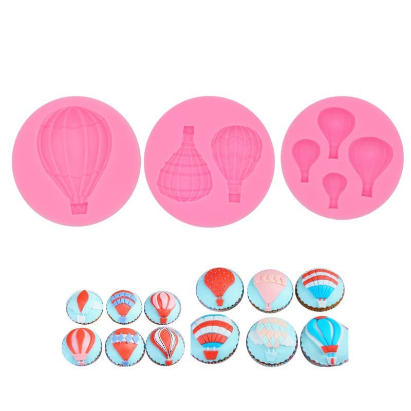 Large and small multi-connected hot air balloon silicone molds creative glue resin decorative ornaments baking fondant chocolate molds