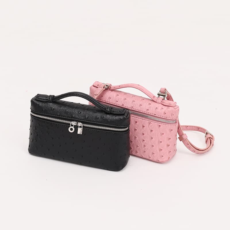 Ostrich Pattern Lunch Box Bag 2025 European and American New Style Gigi Same Style Handbag Versatile Shoulder Crossbody Small Square Bag