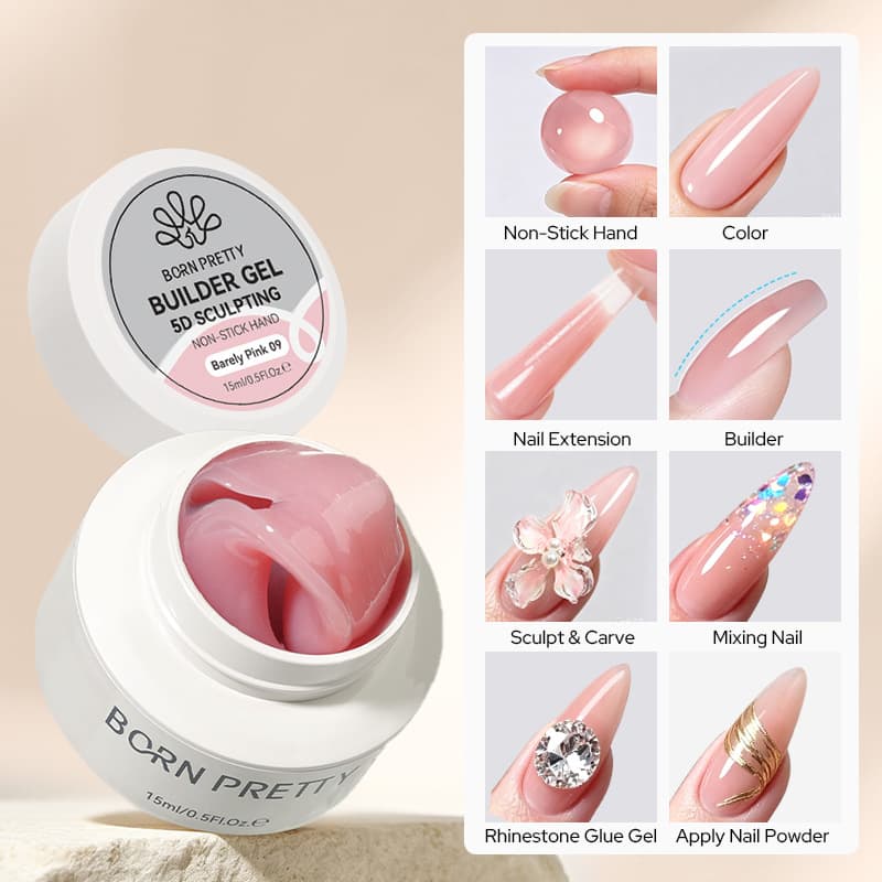 BORN PRETTY Export 15ml Non-Stick Nail Extension Gel Multi-Function Carving Modeling Gel UV Curing Gel