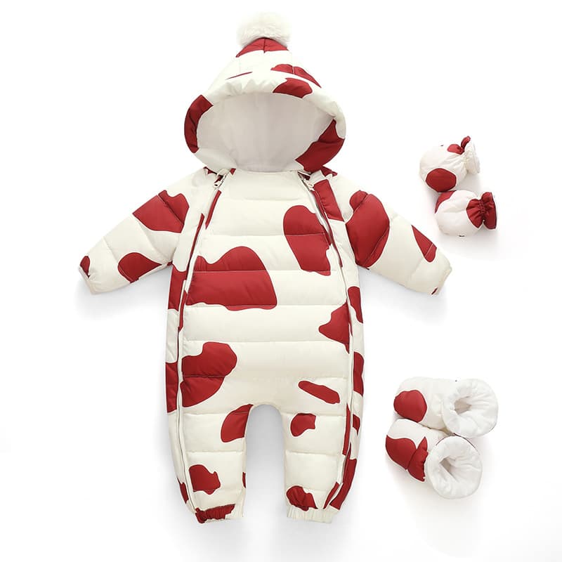 Baby Down Jumpsuit Newborn Thickened Outwear Carrier Suit Unisex Plush Cartoon Romper Crawling Winter