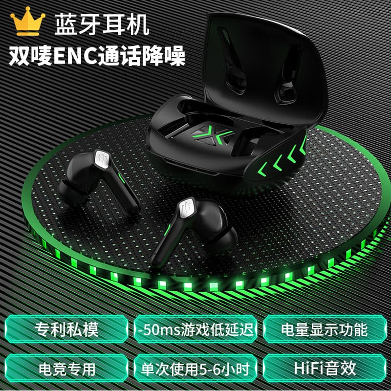 Gadshi Y1 Gaming Bluetooth Earbuds Zero Latency ENC Dual Mic Noise Cancellation Wireless Earbuds Cross-Border