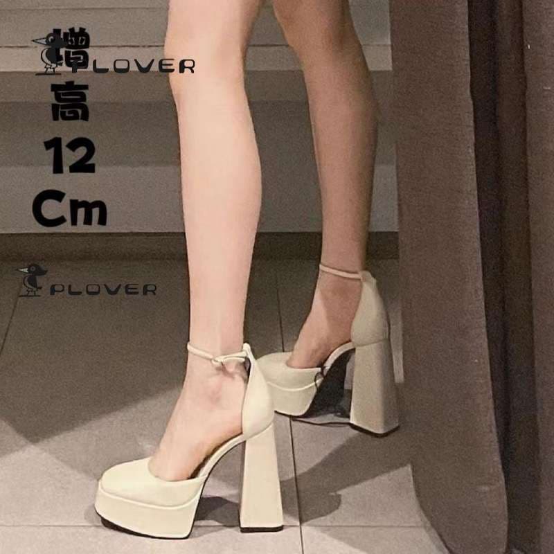 PLOVER 12cm wedding shoes petite chunky heel platform Barbie shoes Mary Jane ultra-high heels